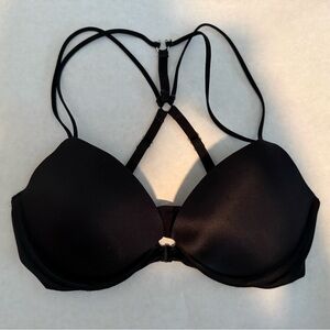 Victorias Secret Black Very Sexy Push Up Strappy Bra Racerback- 32D